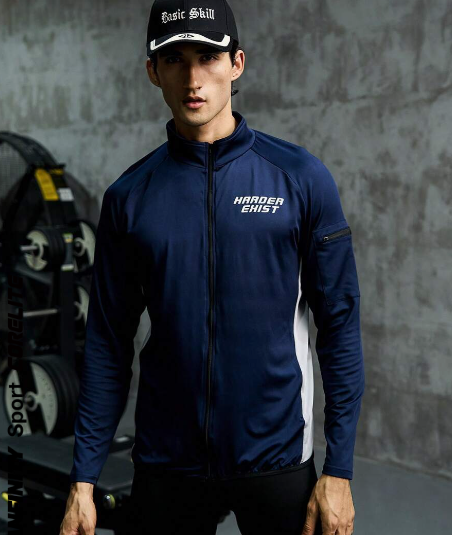 Manfinity Sport Corelite Men Letter Graphic Raglan Sleeve Zipper Up Sports Jacket Workout Tops