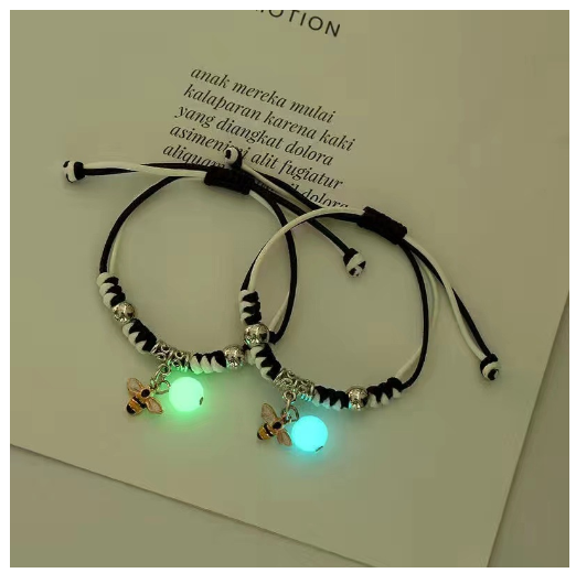 2Pcs Glow in the Dark Luminous Bracelet For Women Adjustable Fashion Women Men Couple Bracelet Best Friends Bracelets B49