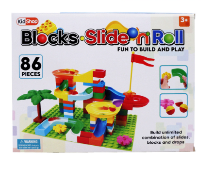 KidShop Blocks Slide n Roll Playset