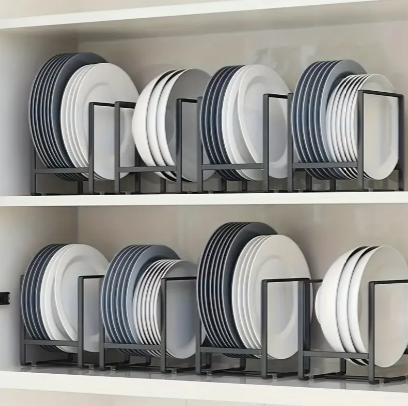 1pc Home Plate Holder, Vertical Cupboard Organizer, Dish Organizer For Kitchen Counter, Small Cutting Board And Pot Lid Holder, Kitchen Accessories