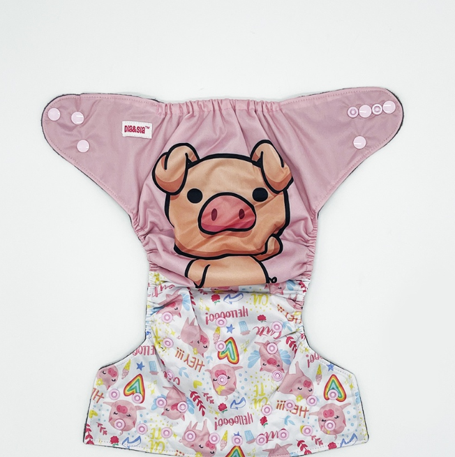 Bamboo Charcoal Cloth Diaper with Bamboo Charcoal Inserts and Double Leg Gusset D15