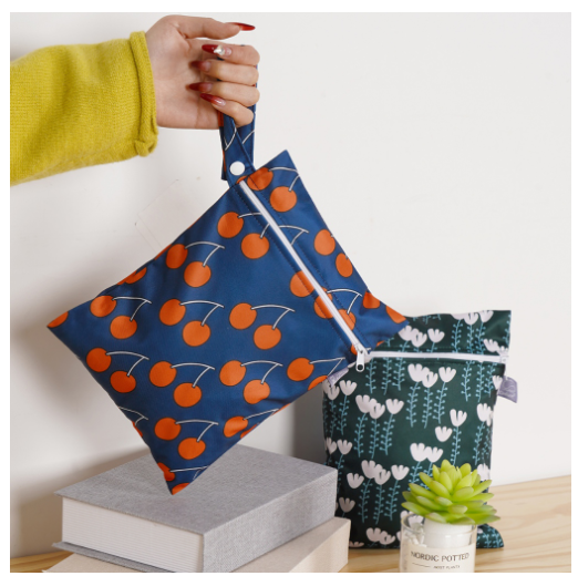 Elinfant 2 Pcs Set Mini Eco-friendly Portable Waterproof Snack Bag Washable Reusable Baby Diaper bag 18 x 25cm s17