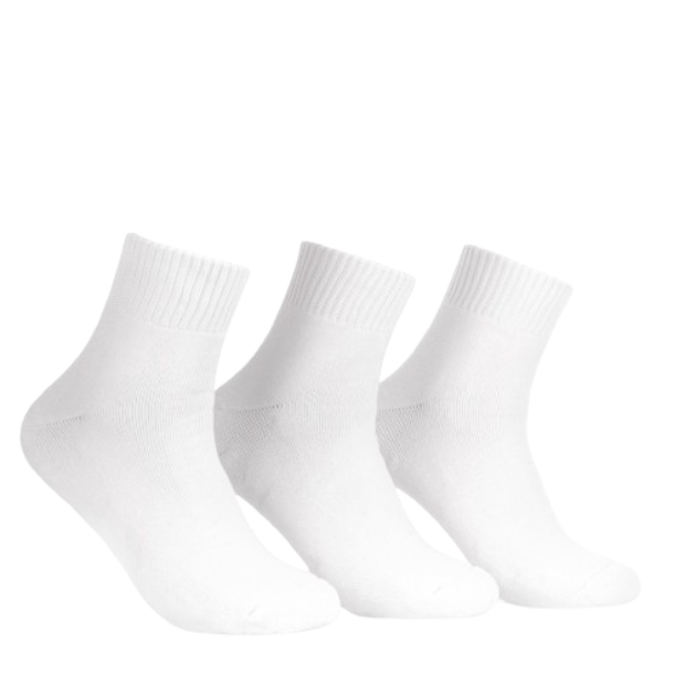 Iconic 3 in 1 Basic Athletic Sports Socks in White