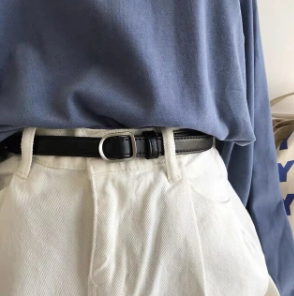 Lovito Casual Plain Basic Nonporous Women Belt L38ED003 (Mocha Brown/Black)