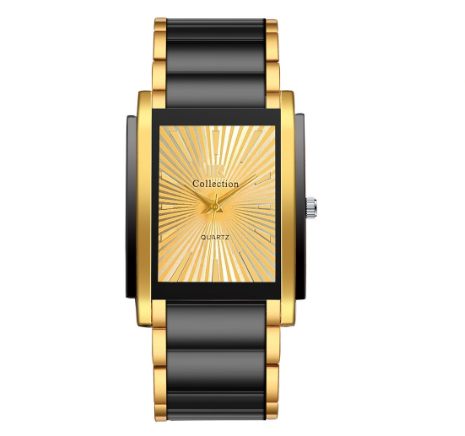 Oupai genuine rectangular dial ceramic steel band quartz watch men's fashion simple temperament men's watch M2