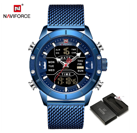 Original Brand NAVIFORCE Waterproof Men Watch Top Fashion Chrono Sport Casual Dual Display Men's Watches 9153 m1