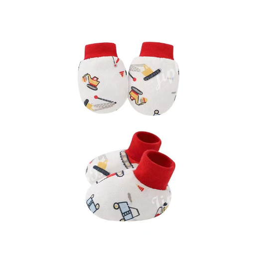 Baby Mittens and Booties Set Newborn Infant Cotton Mitten Set M12