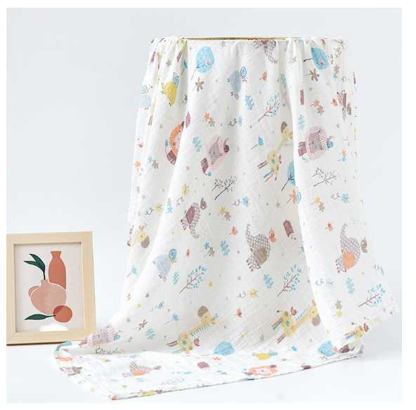 Summer Baby Blanket Muslin Gauze Breathable Sleep Swaddle Wrap Infant Quilt For Baby Bib S27