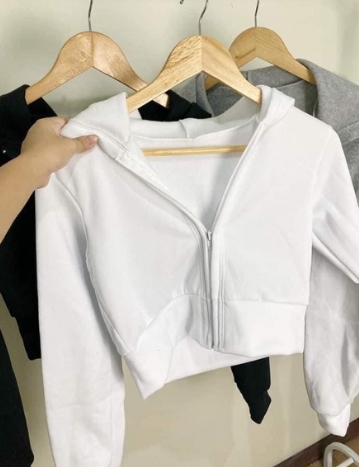 Croptop Hoodie Zipper Jacket
