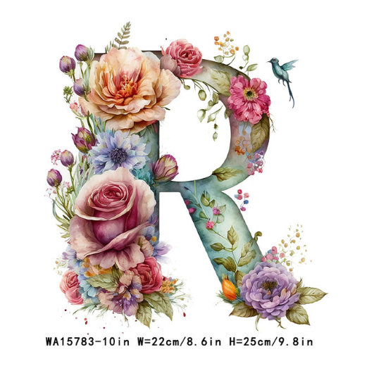 A-Z Letter Visual Design Iron On Transfer For Clothing Dtf Transfers Ready To Press R