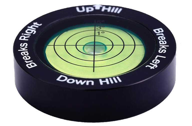 Golf Putt Green Reader, Magnetic Aluminum Alloy Shell Glass Round Bubble Level, High Precision Reader, Golf Putting Aid, Golf Accessories