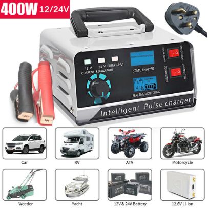 400W Battery Charger Digital LCD Display Output Current 12V-40A/24V-20A Car Battery Charger