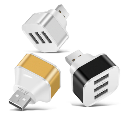 2.0 HUB Quick Charger 3 Ports USB Extender Adapter Multi USB Splitter Hub with Indicator for Laptop & PC &