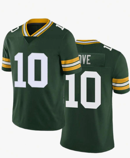 1pc Men's Rugby Jersey Green No. 10 Embroidered Loose Fit T-Shirt San Francisco 58ers