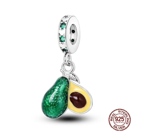 925 Sterling Silver Green Series Tree Cactus Avocado Pendant DIY Charm Beads Fit Original Pandora Charms Bracelet Women Jewelry D38
