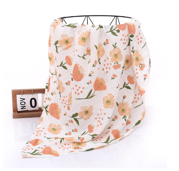 Summer Baby Blanket Muslin Gauze Breathable Sleep Swaddle Wrap Infant Quilt For Baby Bib S21