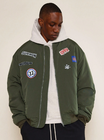 SUMWON Bomber Jacket With Patched Detail