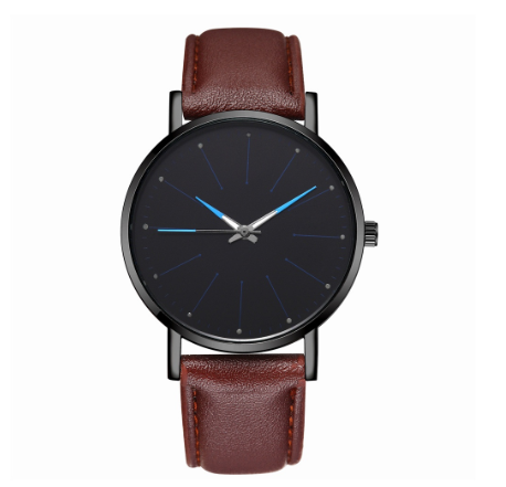 Creative color luminous thin strip nail scale men's quartz watch simple leather strap business watch M4
