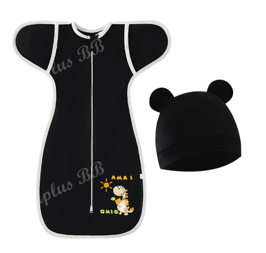 Muslim Swaddle Blanket Hat Set Swaddle Bedding Wrap Blanket Baby Swaddling Newborn Baby Swaddle D23