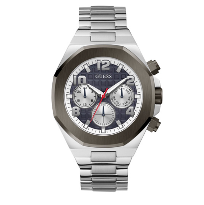 Guess Sport Silver Stainless Steel Analog Quartz Watch For Men GW0489G1