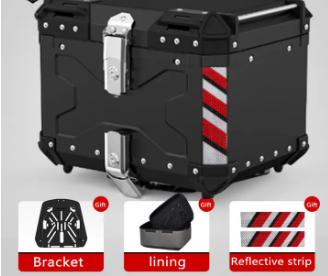 45L aluminum alloy top box motorcycle aluminum alloy rear tail box heavy-duty universal with bracket lining