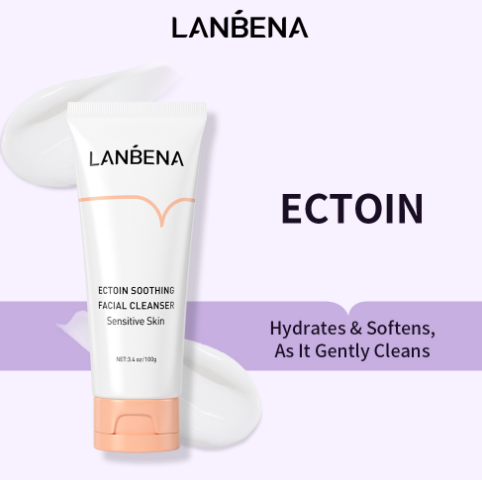 LANBENA Ectoin Soothing Facial Cleanser Wash Anti Allergic Sensitive Oil Control Skincare Face Cream Foam Moisturizer 100G