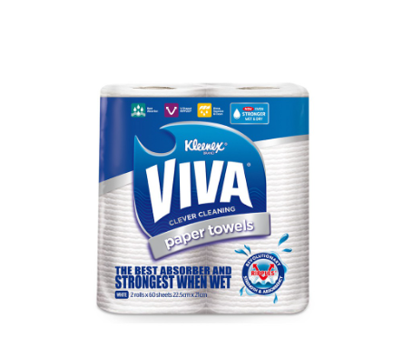Kleenex Viva Multi-purpose Cleaning Towel 60 sheets x 2 rolls