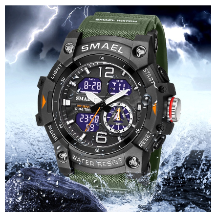 Original Luxury Fashion Luminous Men's Watch Waterproof Casual Quartz Electronic Sports Men's Watch BLACK WHITE