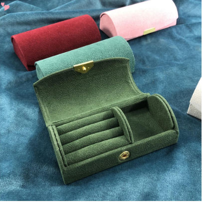Plush Velvet Jewelry Storage Box Arched Small Jewelry Box Durable And Wear-Resistant Jewelry Box For Dressing Table Office Desk
