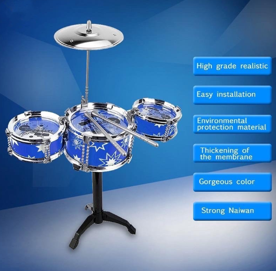 MINI Drums Kit Simulation Jazz Percussion Music Instrument Toys for Kids birthday present