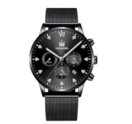 Fashion Men Stainless Steel Quartz Watches with Calendar M8