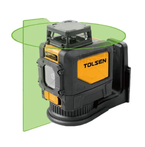 Tolsen Industrial Green-beam self-leveling 360° (30M) horizontal cross-line laser level 35153