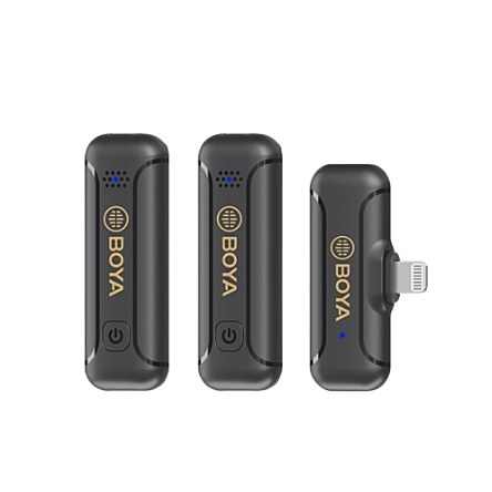 BOYA BY-WM3T2 D1/D2 ANC Wireless Microphone with Active Noise Cancellation iPhone Lightning Mic for Live Stream Vlogging Podcasting
