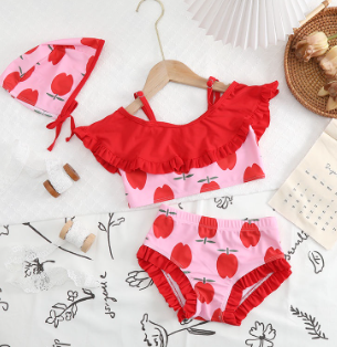 Girls Swimsuit 2023 New Style Princess Children Ruffled Cute Baby Girl 2 Years Old 5 Baby Split Girl Swimsuit