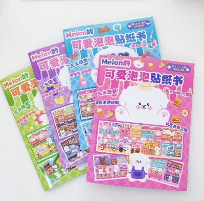 Melon Bubble 3D Sticker 4 Pieces Book for Kids Educational Activity by WISHLAND