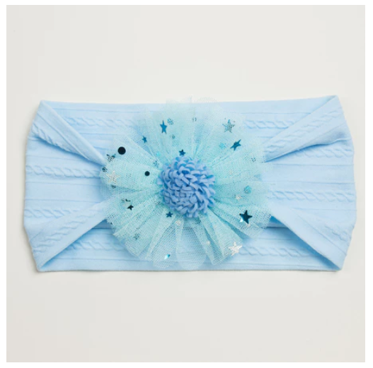 1Pcs Baby Candy Color Flower Seamless Wide Headscarf Baby Nylon Headband Cute Princess Accessories Soft Comfortable HS9