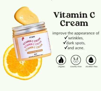 RRAW Skin Vitamin C Day Night Cream Brightening Organic Collagen Hyaluronic Acid Sodium Ascorbate