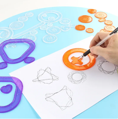 Funny Interlocking Gears Wheels Spirograph Drawing Toys Set Creative Educational Toy for Children Painting Drawing Accessories