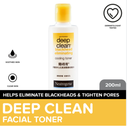 Neutrogena Deep Clean Blackhead Eliminating Cooling Toner 200ml - w/ BHA, For Oily + Acne-Prone Skin