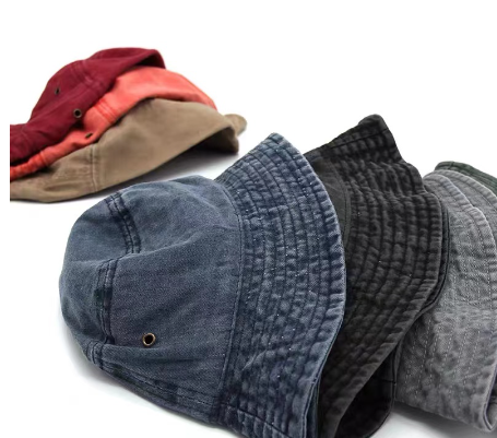 Bucket Hat Cotton Washed Plain Cap Men's Waway Hat Fisherman Hat Summer Sun Hat Outdoor Hat