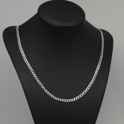 Morning Star Silver Cadena with Design Men's Necklace