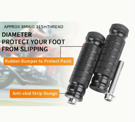 1Pair Motorcycle Universal 10cm CNC Aluminum Motorbike Rear Footrests Non-slip Foot Rest Pegs Pedals