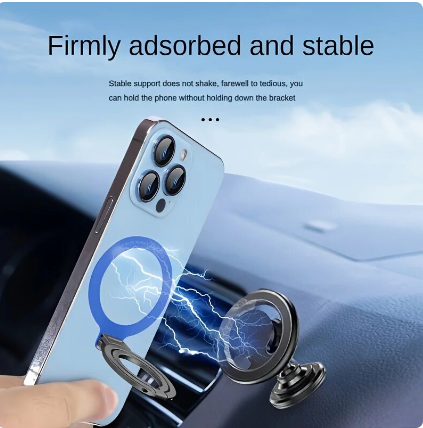 Magnetic Cell Phone Ring Holder Stand Finger Grip Rotation Kickstand Compatible Wireless charging with For MagSafe iPhone 15 14