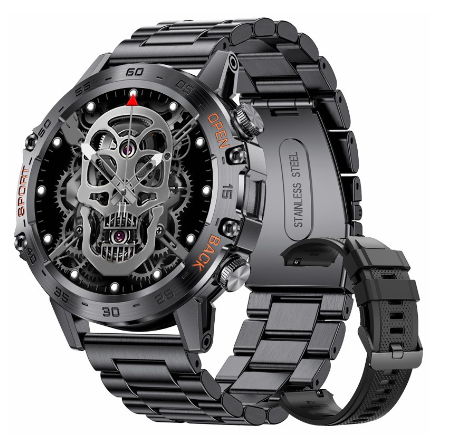 LIGE Bluetooth Call Smart WatchOriginal Men 100+ Sports Multifunction Fitness Watches IP67 waterproof Smartwatch STEEL BLACK