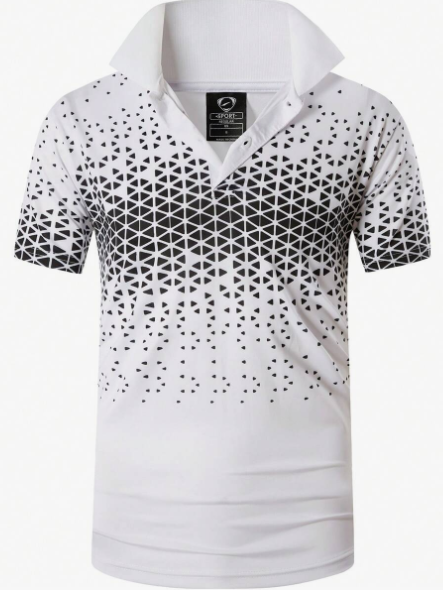 1pc White/Black/Blue Men Sports Paul Shirt, Short Sleeve Polo Shirt, Slim Fit Breathable Tennis Golf Bowling Quick Dry Clothes 358