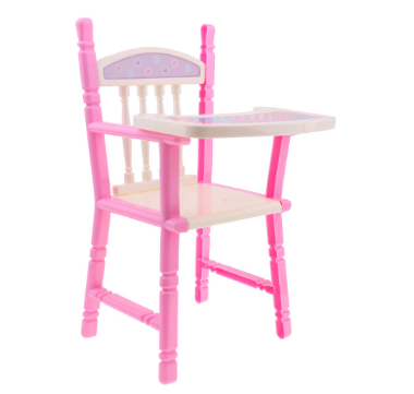 Pink Toddler Dining Chair for 9-11" Reborn High Chair Baby Doll Accessories