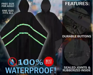 High Quality Motorcycle Waterproof Rain Coat PONCHO Upgraded Soft Breathable Back Reflectorized Raincoat Waterproof Double Sided