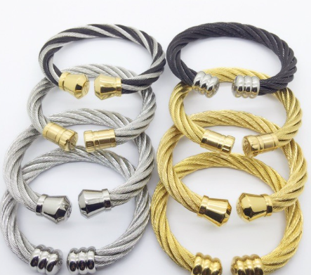 Men's Bags Stainless Steel Gold Bracelet Jewelry