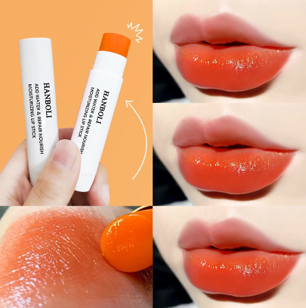 Lamuseland Milk Orange Tinted Lip Balm Moisturizing Base Repair Anti-Dry Chapped Lipstick Care