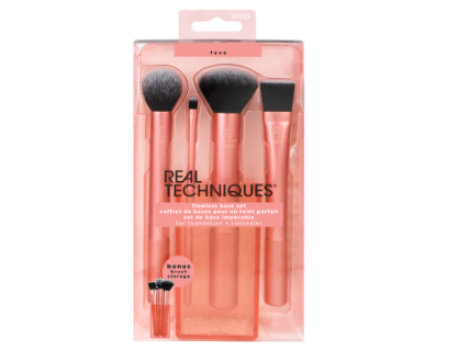 Real Techniques Flawless Base Make Up Brush Set (with Free Holder)